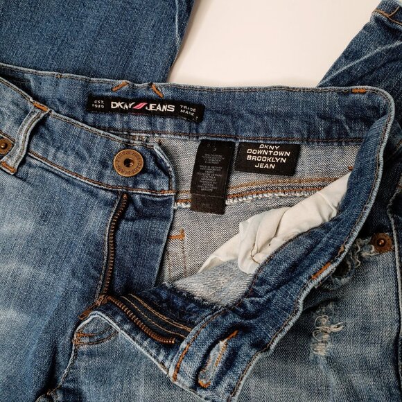 DKNY Downtown Brooklyn Bootcut Ripped Jeans 3 - Picture 6 of 11